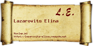 Lazarovits Elina névjegykártya